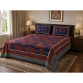 Aaramya Heritage Weave Collection royal patchwork bedsheet with intricate patterns and vibrant traditional design.